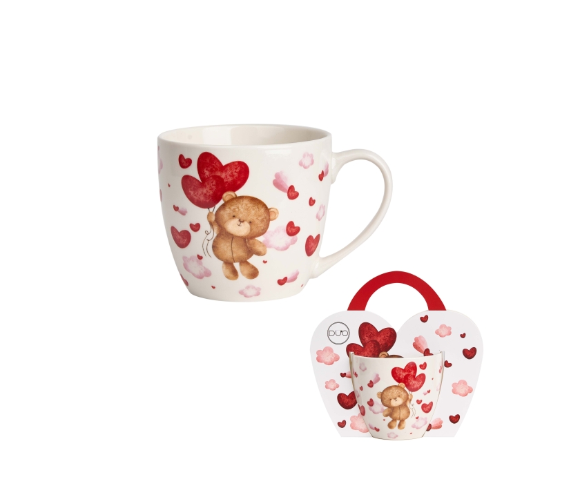 Bear Hearts Hrnček 460ml+papierový košík