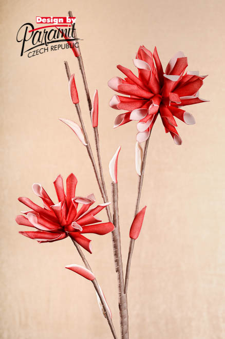 Kvet dekor červ.90cm 3-52R