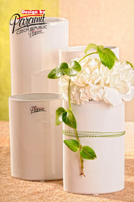 Dita váza biel.15cm 11083-15W
