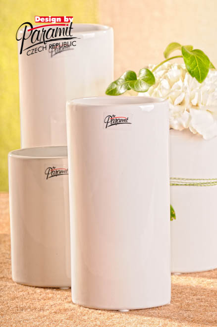 Dita váza biel.18cm 11083-18W