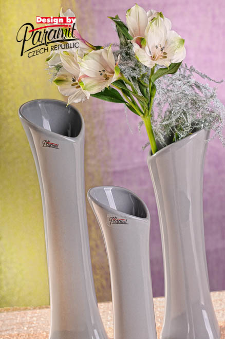 Ingrid váza šedá22cm11098-22GY