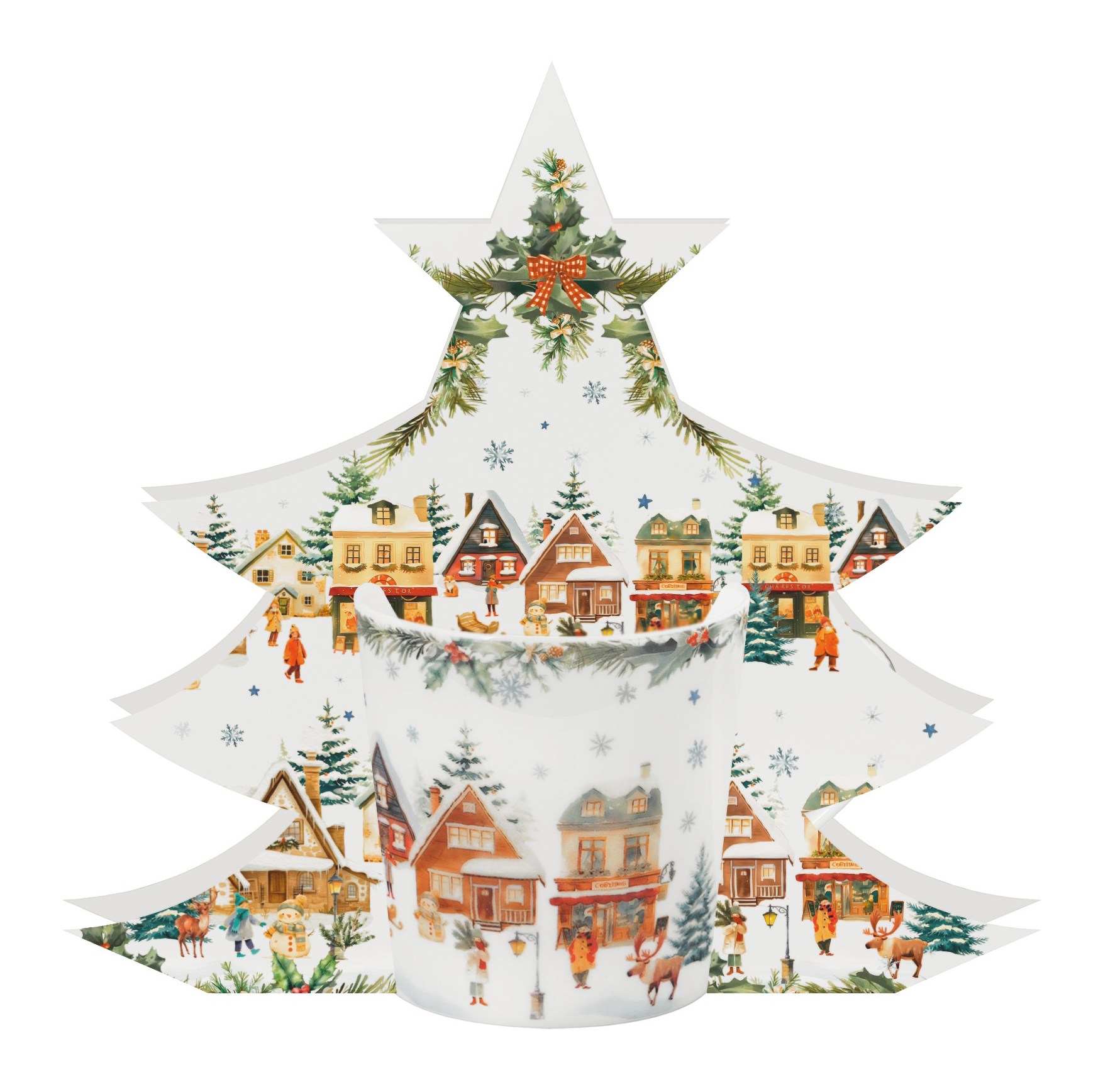 Christmas Vilage Hrnček 400ml Tree box