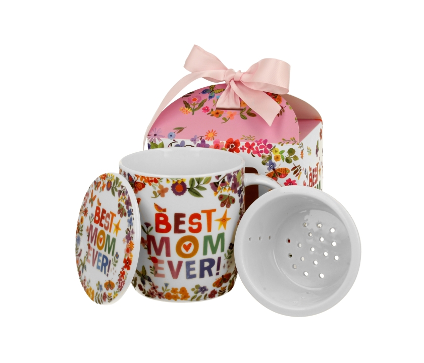 BEST MOM Hrnček so sítkom 400ml+ozdobná krabička