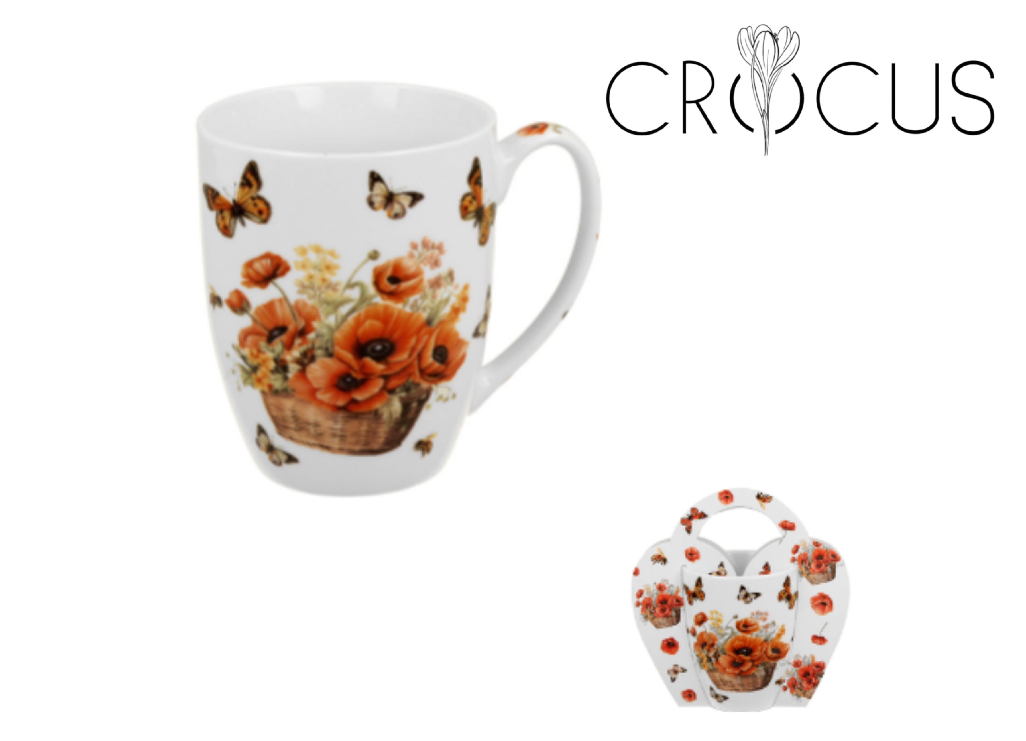 Basket POPPIES Hrnček 350ml +pap.