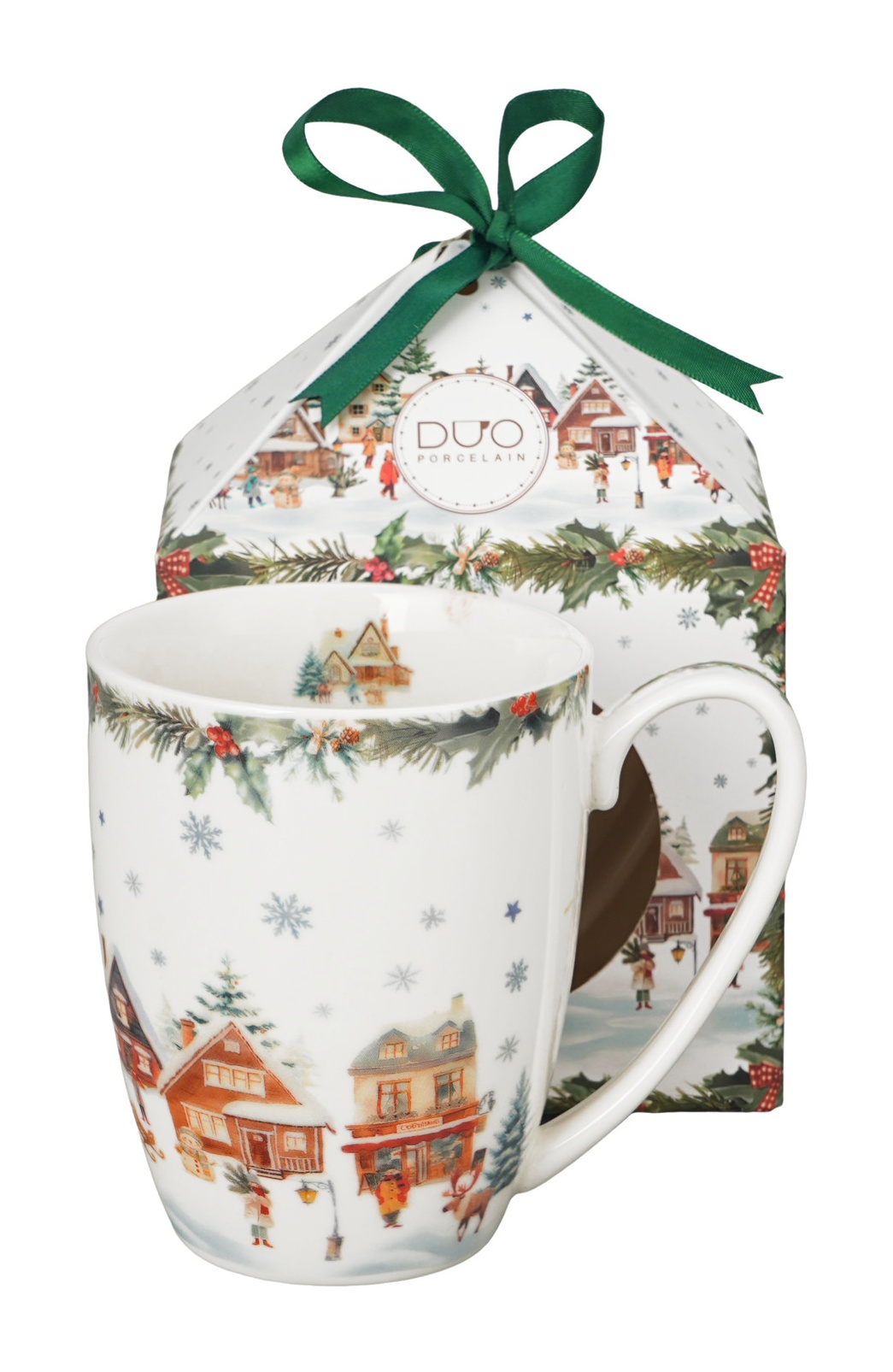 Christmas Vilage Hrnček 360ml box stuha
