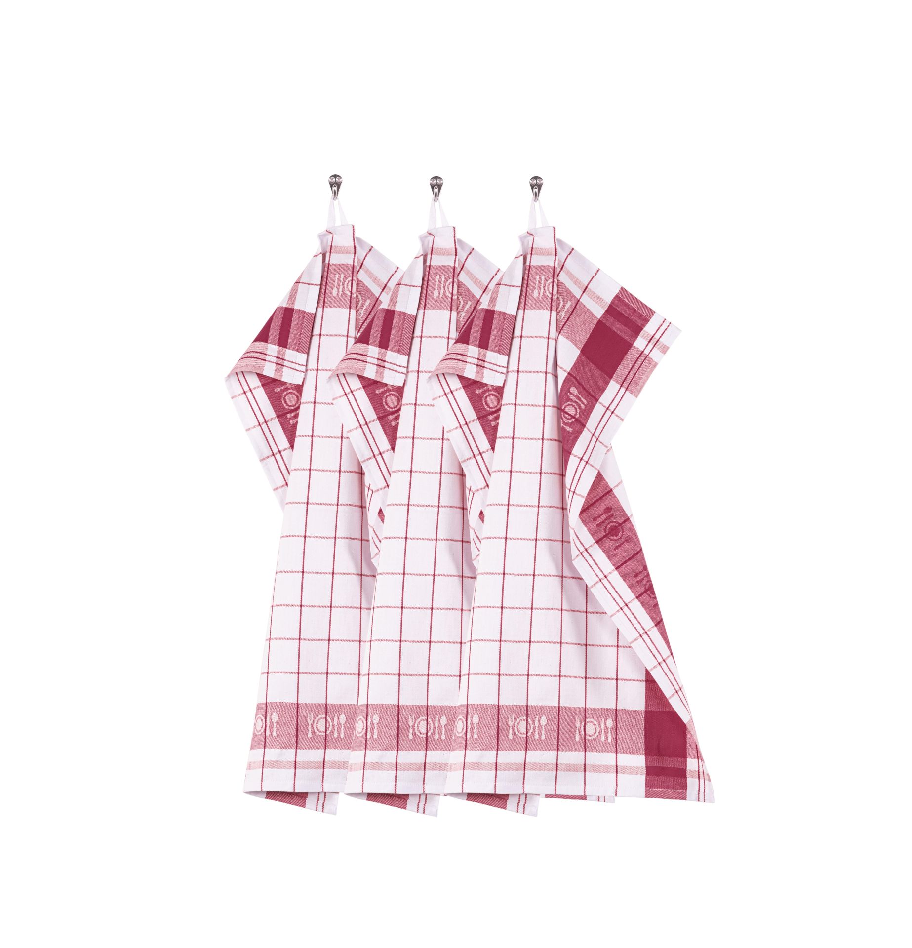 Bavlnená kuchynská utierka PHARAO – 50x70 cm – SADA/3, red