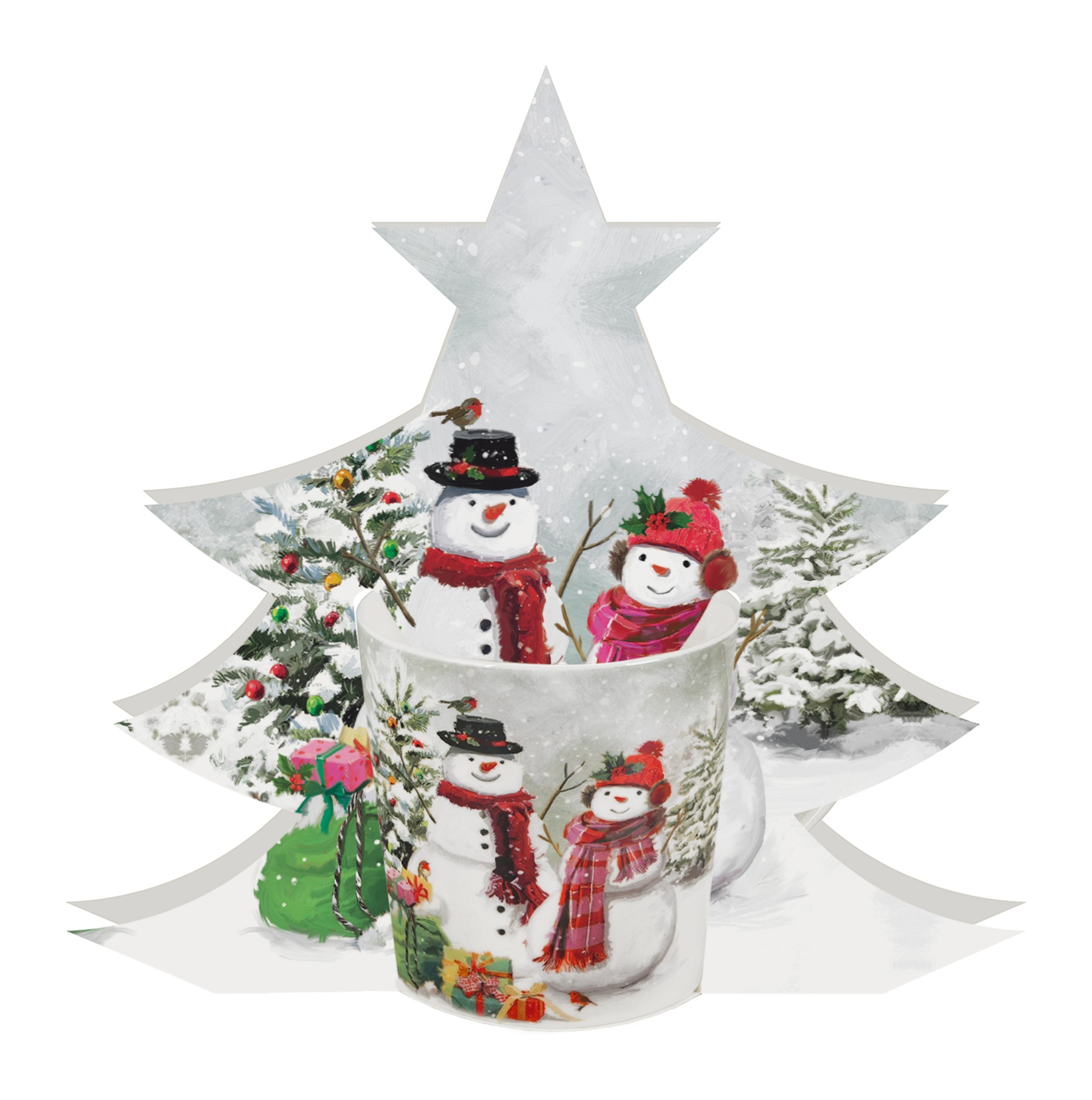 Snowman Smile Hrnček 360ml Tree box