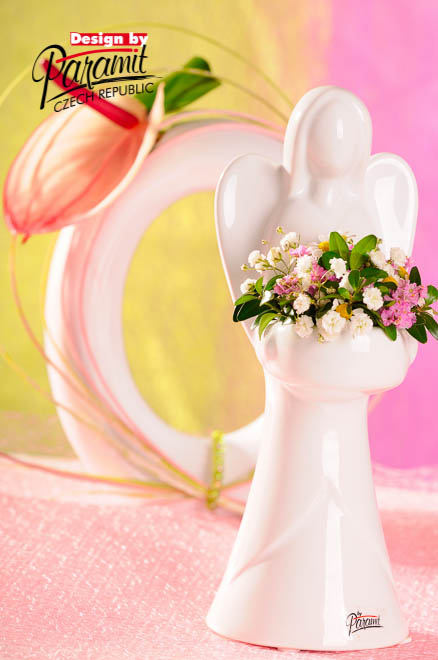 Anjel na sviecku biel24cm 12082-24W